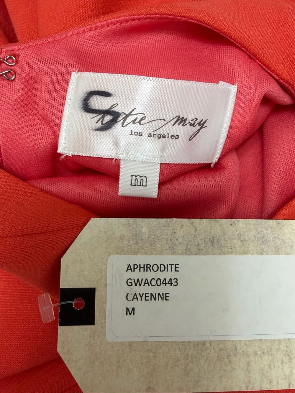 Katie May Aphrodite Maxi Dress Open Back Ruffle Hem in Cayenne Size M NWT NEW - Picture 10 of 11